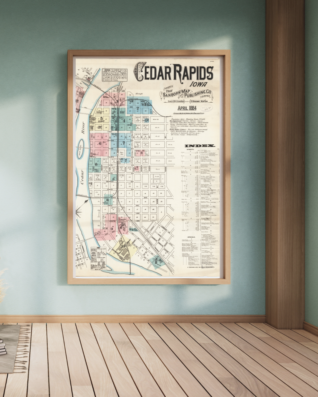 Sanborn Fire Insurance Map from Cedar Rapids, Linn County, Iowa (1884), Sheet #0001