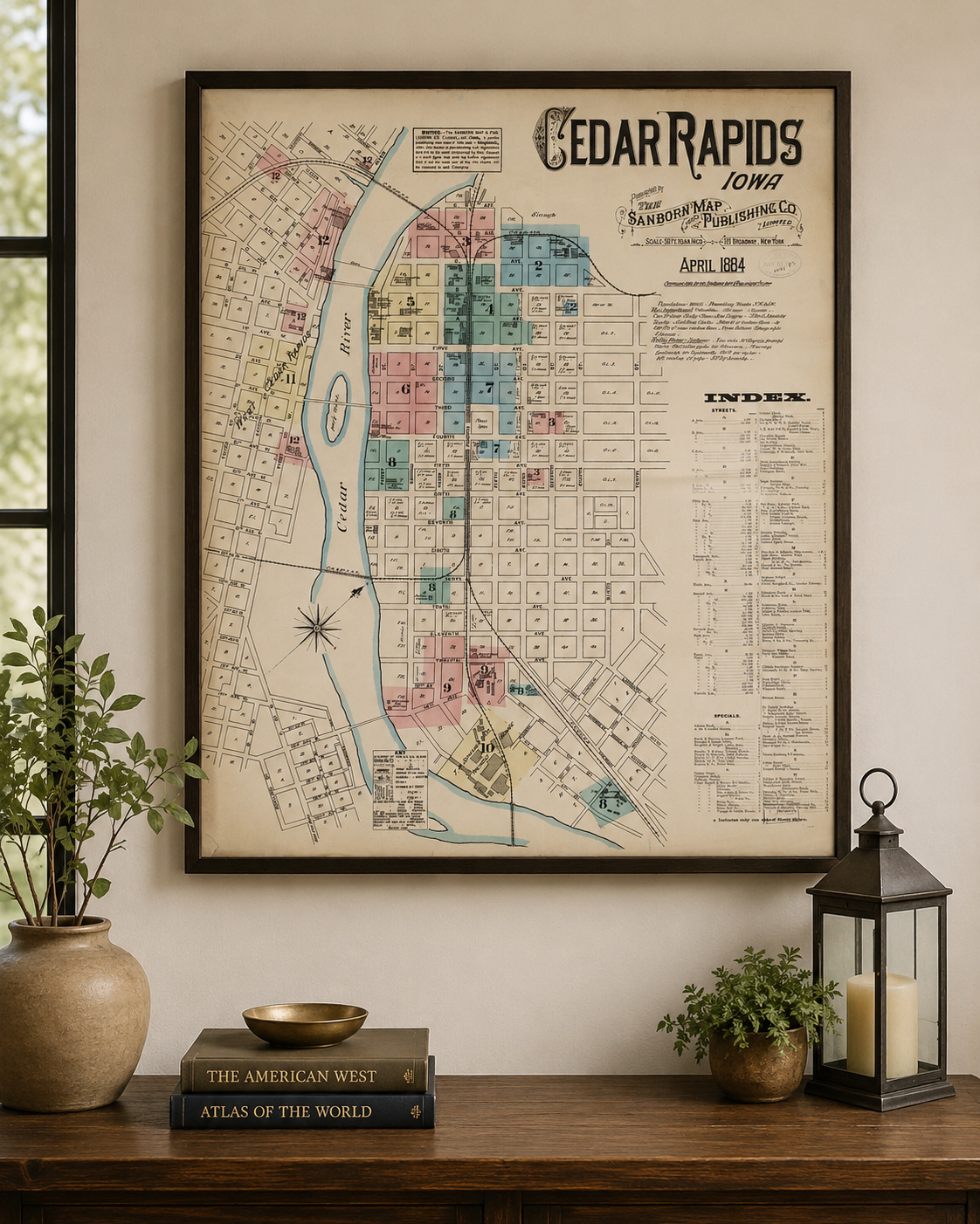 Sanborn Fire Insurance Map from Cedar Rapids, Linn County, Iowa (1884), Sheet #0001