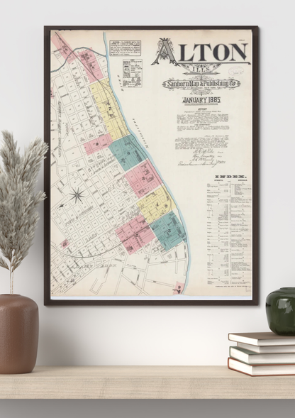 Sanborn Fire Insurance Map from Alton, Madison County, Illinois (1885), Sheet #0001