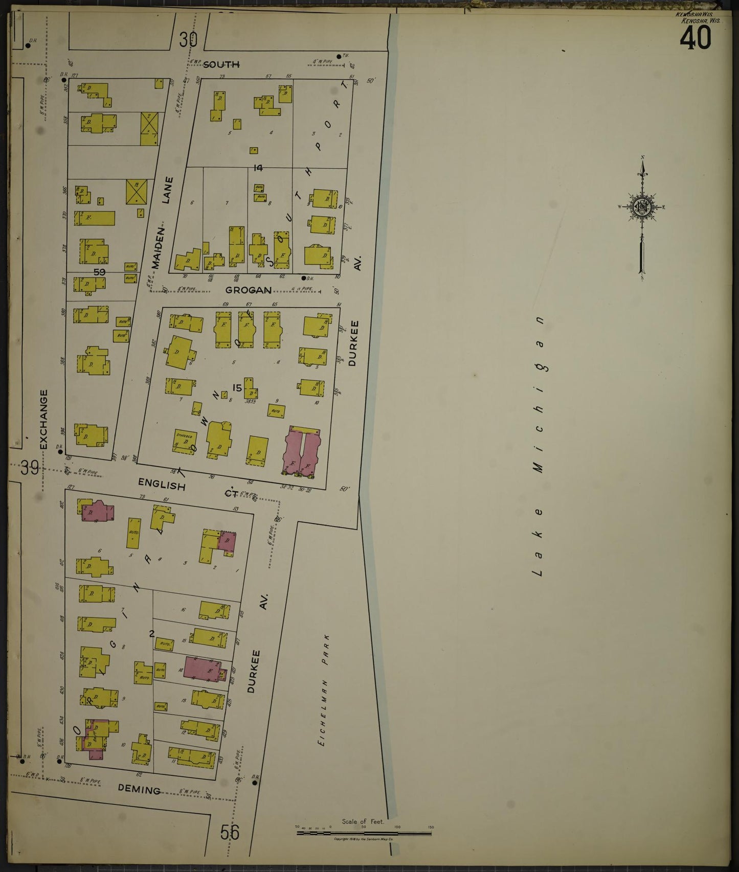 Sanborn Fire Insurance Map from Kenosha, Kenosha County, Wisconsin. (1918), Sheet 44