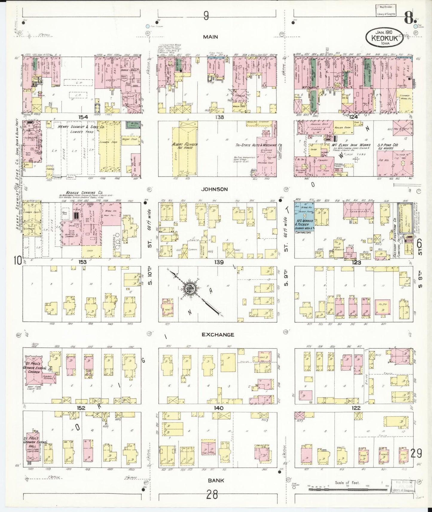 Sanborn Fire Insurance Map from Keokuk, Lee County, Iowa (1910), Sheet #0008