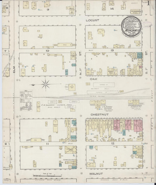 Minonk, Woodford County, Illinois 1885 (Map Page #1 of 2)