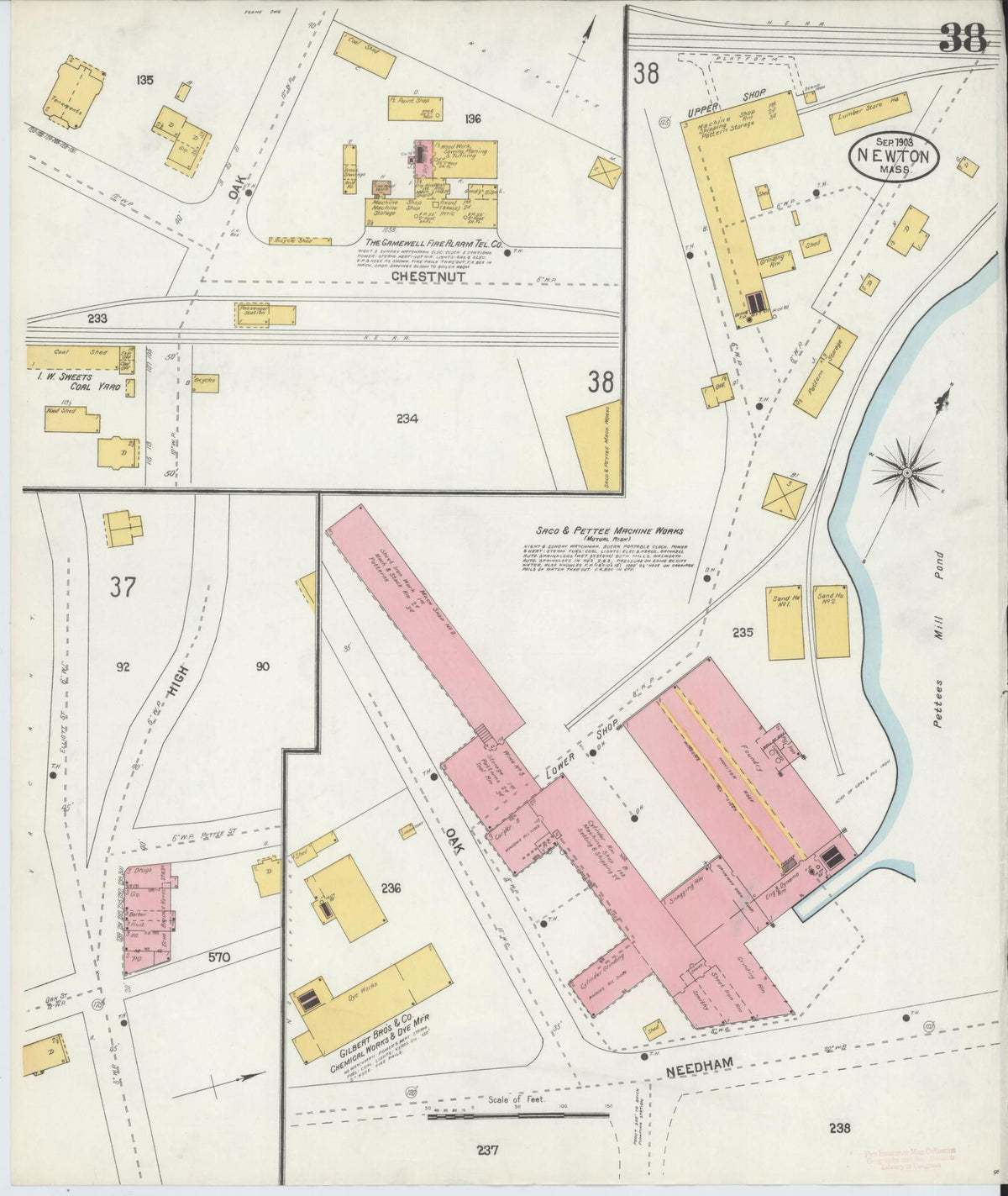 Sanborn Fire Insurance Map from Newton, Middlesex County, Massachusetts (1903), Sheet #0038