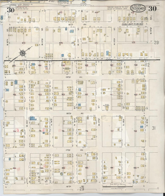 Sanborn Fire Insurance Map from Bessemer, Jefferson County, Alabama (1924 - 1950), Correction Sheet #0030