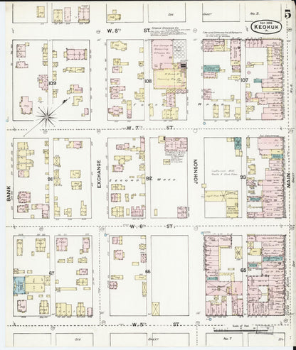 Sanborn Fire Insurance Map from Keokuk, Lee County, Iowa (1888), Sheet #0005 - Historic Sanborn Fire Insurance Map Print