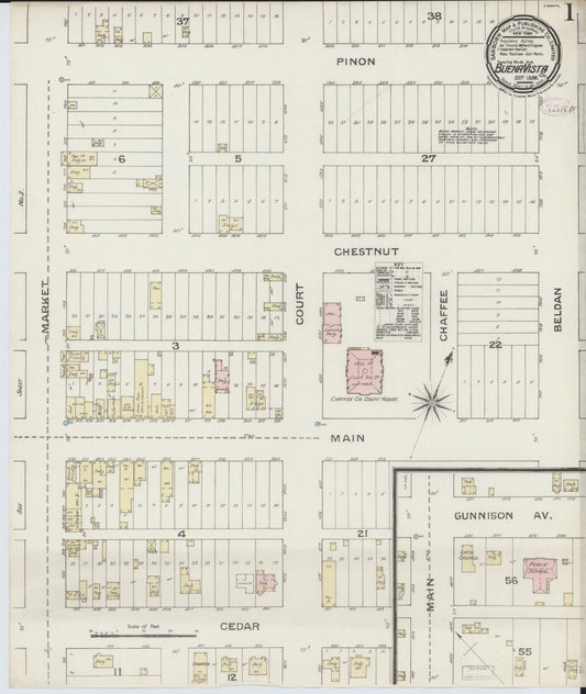 Sanborn Fire Insurance Map from Buena Vista, Chaffee County, Colorado. (1886) – Historic Sanborn Fire Insurance Map Print