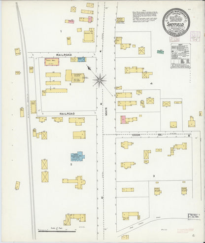 Sanborn Fire Insurance Map from Sheffield, Berkshire County, Massachusetts (1905), Sheet #0001 - Historic Sanborn Fire Insurance Map Print, vintage old map wall art, antique decor, genealogy gift, Massachusetts Massachusetts map