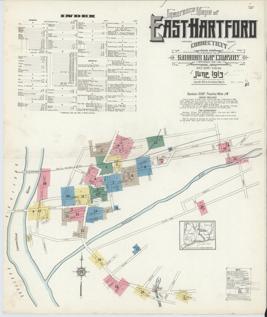 Sanborn Fire Insurance Map from East Hartford, Hartford County, Connecticut. (1913) – Historic Sanborn Fire Insurance Map Print