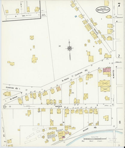 Sanborn Fire Insurance Map from Brookville, Jefferson County, Pennsylvania (1910), Sheet #0007 - Complete Map Set gallery image, historic Sanborn map, vintage wall art, Pennsylvania Pennsylvania