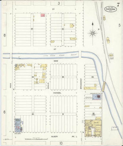 Sanborn Fire Insurance Map from Sheridan, Sheridan County, Wyoming (1903), Sheet #0007 - Complete Map Set gallery image, historic Sanborn map, vintage wall art, Wyoming Wyoming