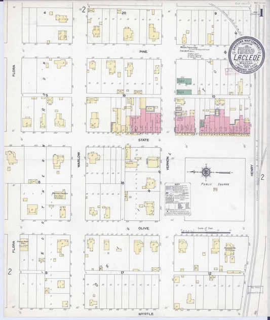 Sanborn Fire Insurance Map from Laclede, Linn County, Missouri (1910), Sheet #0001 - Historic Sanborn Fire Insurance Map Print, vintage old map wall art, antique decor, genealogy gift, Missouri Missouri map