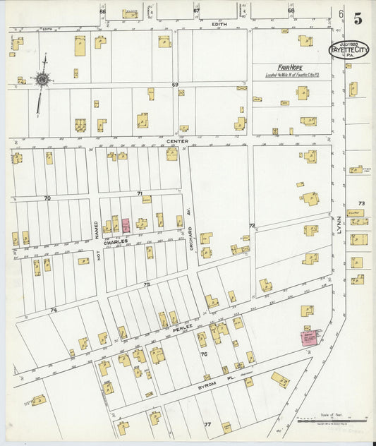 Sanborn Fire Insurance Map from Fayette City, Fayette County, Pennsylvania (1920), Sheet #0005 - Historic Sanborn Fire Insurance Map Print, vintage old map wall art, antique decor, genealogy gift, Pennsylvania Pennsylvania map
