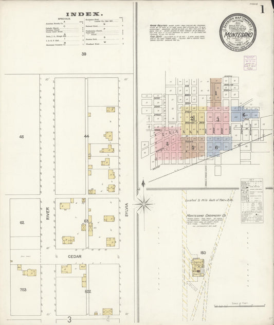Sanborn Fire Insurance Map from Montesano, Grays Harbor County, Washington (1903), Sheet #0001 - Historic Sanborn Fire Insurance Map Print, vintage old map wall art, antique decor, genealogy gift, Washington Washington map