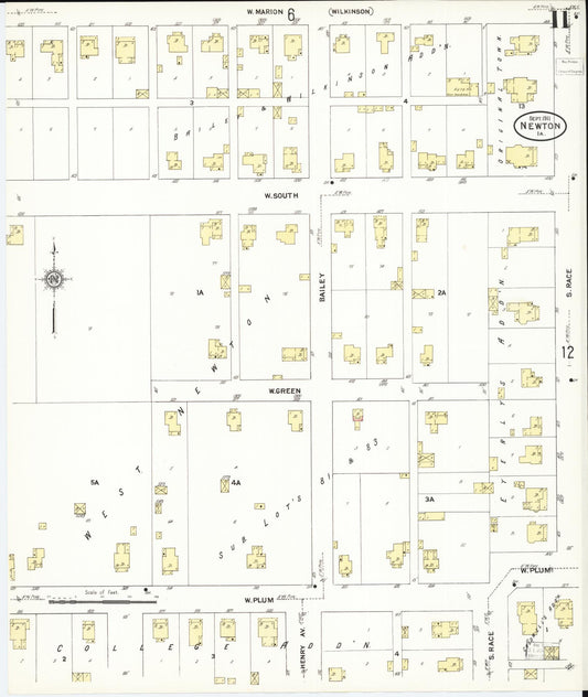 Sanborn Fire Insurance Map from Newton, Jasper County, Iowa (1911), Sheet #0011 - Historic Sanborn Fire Insurance Map Print, vintage old map wall art