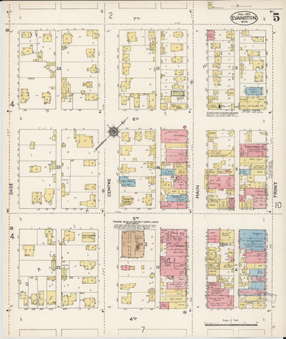 Sanborn Fire Insurance Map from Evanston, Uinta County, Wyoming (1912), Sheet #0005 - Complete Map Set gallery image, historic Sanborn map, vintage wall art, Wyoming Wyoming