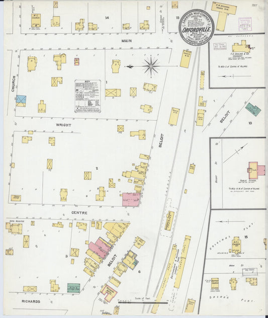 Sanborn Fire Insurance Map from Orfordville, Rock County, Wisconsin (1904), Sheet #0001 - Historic Sanborn Fire Insurance Map Print, vintage old map wall art, antique decor, genealogy gift, Wisconsin Wisconsin map