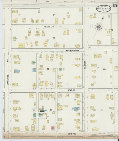 Sanborn Fire Insurance Map from Pittston, Luzerne County, Pennsylvania (1891), Sheet #0015 - Complete Map Set gallery image, historic Sanborn map, vintage wall art, Pennsylvania Pennsylvania