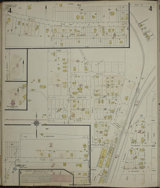 Sanborn Fire Insurance Map from Troup, Smith County, Texas (1943), Sheet #0004 - Historic Sanborn Fire Insurance Map Print, vintage old map wall art, antique decor, genealogy gift, Texas Texas map