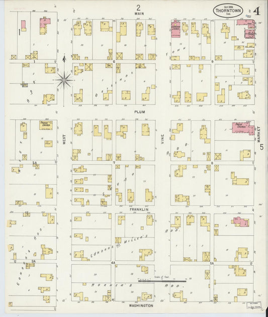 Sanborn Fire Insurance Map from Thorntown, Boone County, Indiana (1898), Sheet #0004 - Historic Sanborn Fire Insurance Map Print, vintage old map wall art, antique decor, genealogy gift, Indiana Indiana map