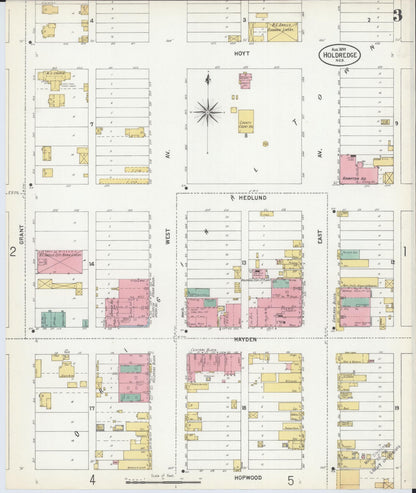 Sanborn Fire Insurance Map from Holdrege, Phelps County, Nebraska (1899), Sheet #0003 - Complete Map Set gallery image, historic Sanborn map, vintage wall art, Nebraska Nebraska