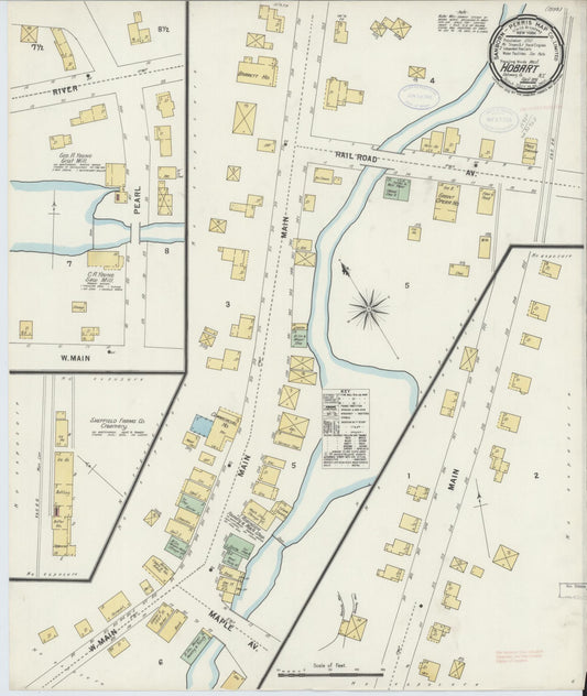 Sanborn Fire Insurance Map from Hobart, Delaware County, New York (1898), Sheet #0001 - Historic Sanborn Fire Insurance Map Print, vintage old map wall art, antique decor, genealogy gift, New York New York map