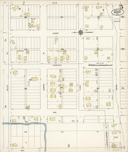 Sanborn Fire Insurance Map from Baker, Baker County, Oregon (1911), Sheet #0005 - Complete Map Set gallery image, historic Sanborn map, vintage wall art, Oregon Oregon