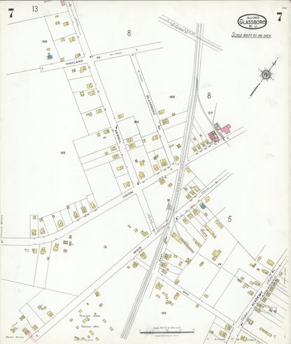 Sanborn Fire Insurance Map from Glassboro, Gloucester County, New Jersey (1923), Sheet #0007 - Complete Map Set gallery image, historic Sanborn map, vintage wall art, New Jersey New Jersey