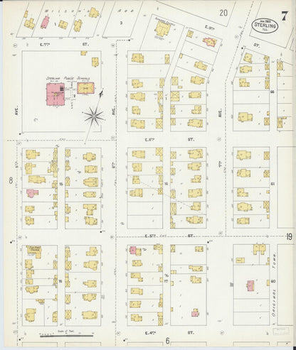 Sanborn Fire Insurance Map from Sterling, Whiteside County, Illinois (1903), Sheet #0007 - Complete Map Set gallery image, historic Sanborn map, vintage wall art, Illinois Illinois