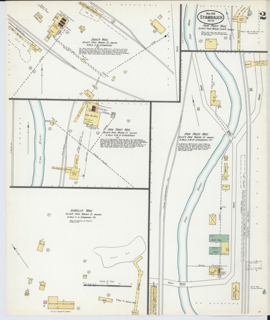 Sanborn Fire Insurance Map from Stambaugh, Iron County, Michigan (1900), Sheet #0002 - Historic Sanborn Fire Insurance Map Print, vintage old map wall art, antique decor, genealogy gift, Michigan Michigan map