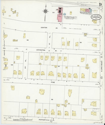 Sanborn Fire Insurance Map from Freeport, Nassau County, New York (1910), Sheet #0009 - Complete Map Set gallery image, historic Sanborn map, vintage wall art, New York New York