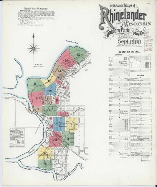 Rhinelander, Oneida County, Wisconsin (1900) – Sanborn Fire Insurance Map – Map View