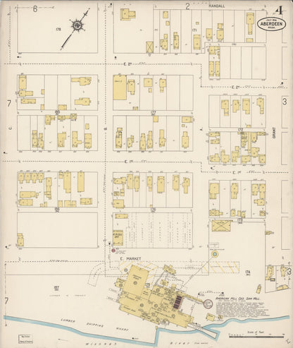 Sanborn Fire Insurance Map from Aberdeen, Grays Harbor County, Washington (1914), Sheet #0004 - Complete Map Set gallery image, historic Sanborn map, vintage wall art, Washington Washington