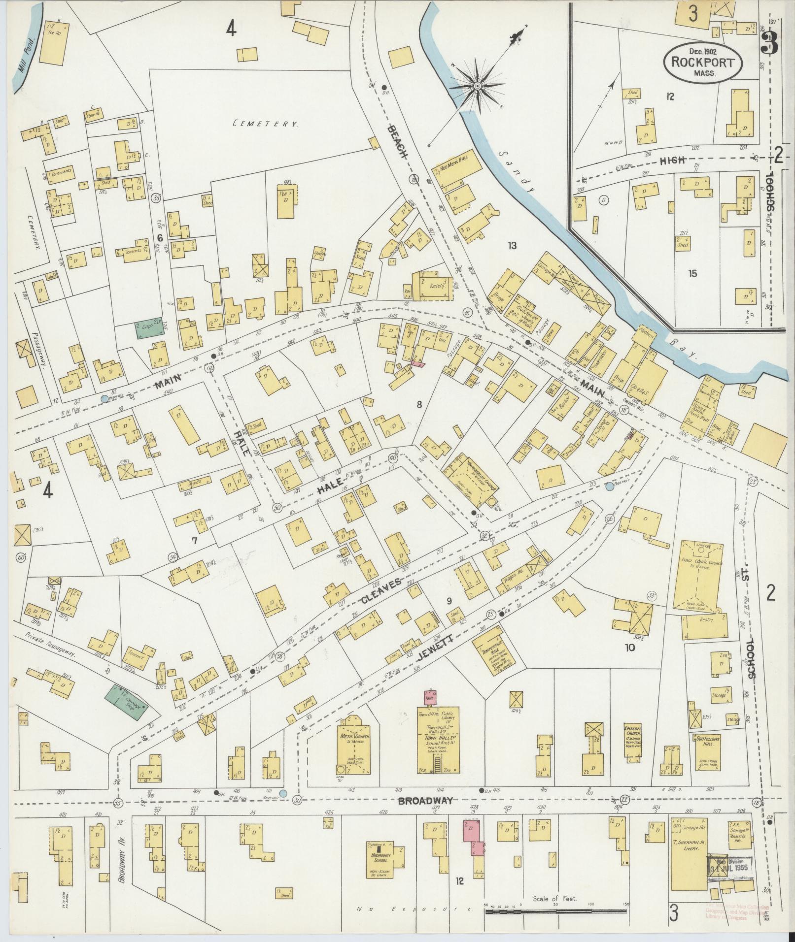 Sanborn Fire Insurance Map from Rockport, Essex County, Massachusetts (1902), Sheet #0003 - Complete Map Set gallery image, historic Sanborn map, vintage wall art, Massachusetts Massachusetts
