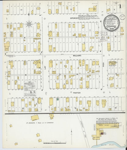 Sanborn Fire Insurance Map from Stambaugh, Iron County, Michigan (1900), Sheet #0001 - Historic Sanborn Fire Insurance Map Print, vintage old map wall art, antique decor, genealogy gift, Michigan Michigan map