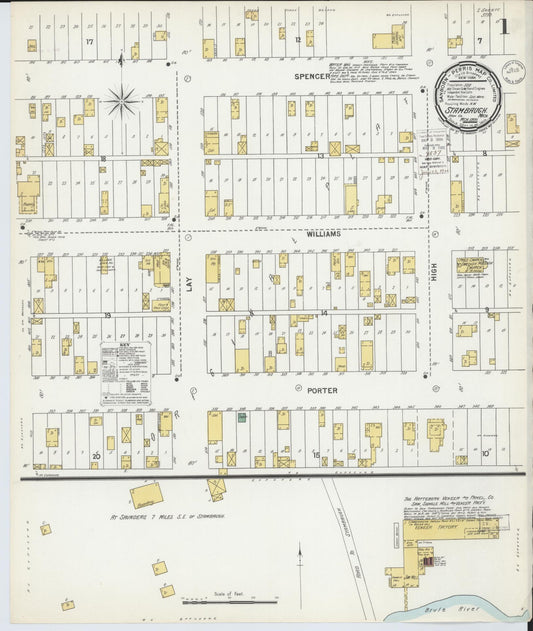 Sanborn Fire Insurance Map from Stambaugh, Iron County, Michigan (1900), Sheet #0001 - Historic Sanborn Fire Insurance Map Print, vintage old map wall art, antique decor, genealogy gift, Michigan Michigan map