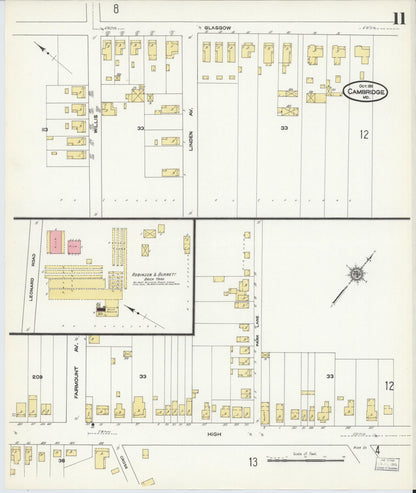 Sanborn Fire Insurance Map from Cambridge, Dorchester County, Maryland (1911), Sheet #0011 - Complete Map Set gallery image, historic Sanborn map, vintage wall art, Maryland Maryland