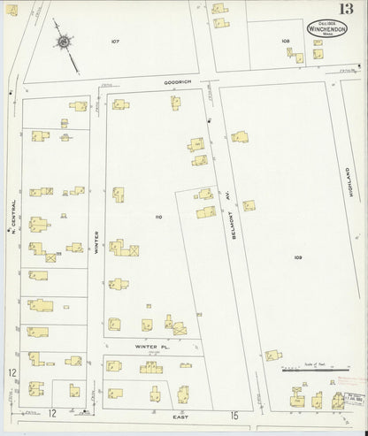 Sanborn Fire Insurance Map from Winchendon, Worcester County, Massachusetts (1909), Sheet #0013 - Complete Map Set gallery image, historic Sanborn map, vintage wall art, Massachusetts Massachusetts