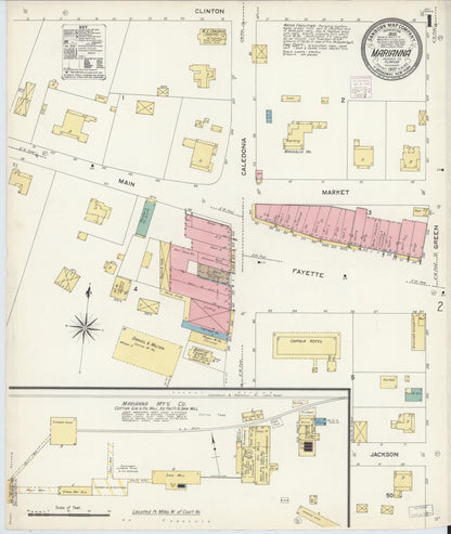 Sanborn Fire Insurance Map from Marianna, Jackson County, Florida (1907), Sheet #0001 - Historic Sanborn Fire Insurance Map Print, vintage old map wall art, antique decor, genealogy gift, Florida Florida map