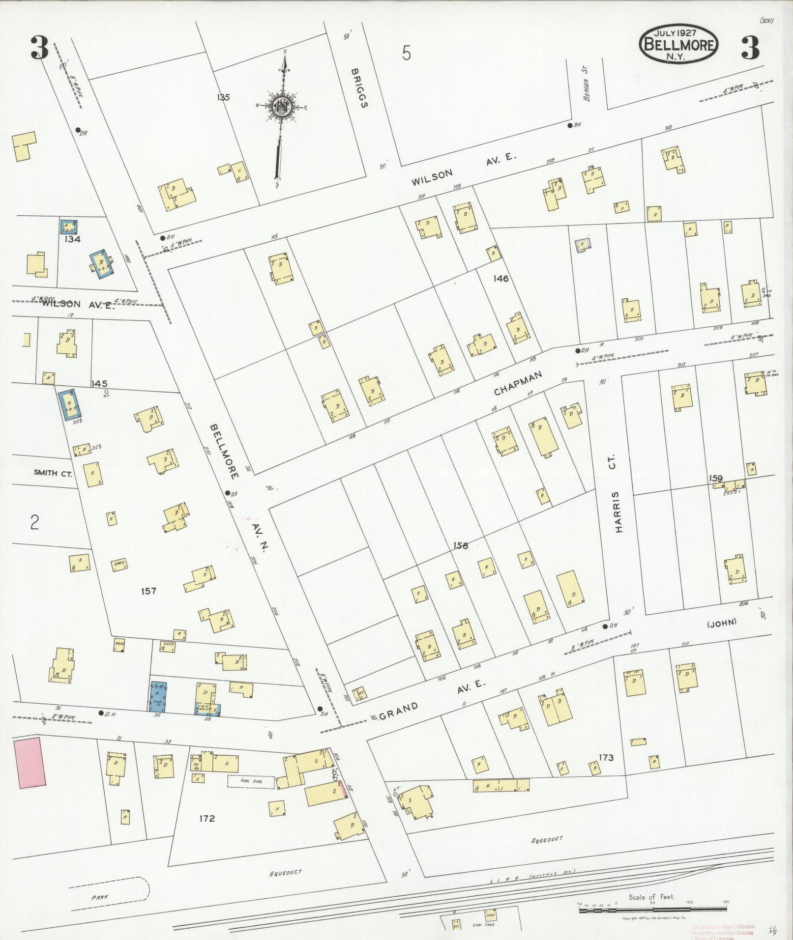 Sanborn Fire Insurance Map from Bellmore, Nassau County, New York (1927 ...