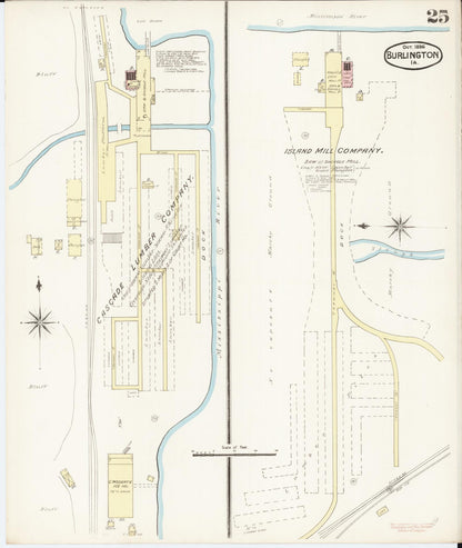 Sanborn Fire Insurance Map from Burlington, Des Moines County, Iowa (1888), Sheet #0025 - Historic Sanborn Fire Insurance Map Print