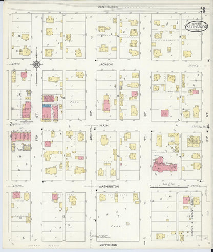 Sanborn Fire Insurance Map from Keithsburg, Mercer County, Illinois (1913), Sheet #0003 - Complete Map Set gallery image, historic Sanborn map, vintage wall art, Illinois Illinois