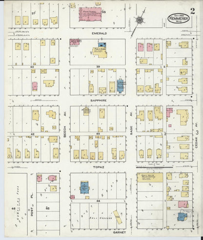 Sanborn Fire Insurance Map from Kemmerer, Lincoln County, Wyoming (1920), Sheet #0002 - Complete Map Set gallery image, historic Sanborn map, vintage wall art, Wyoming Wyoming