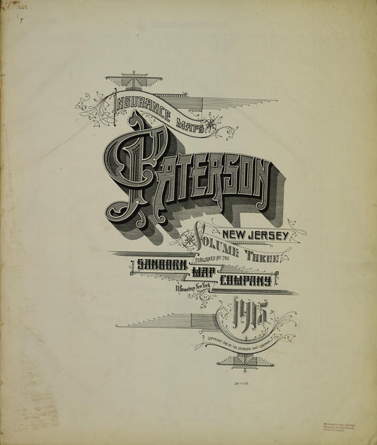 Sanborn Fire Insurance Map from Paterson, Passaic County, New Jersey. (1915) – Historic Sanborn Fire Insurance Map Print
