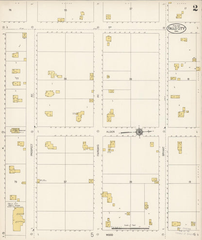 Sanborn Fire Insurance Map from Falls City, Polk County, Oregon (1913), Sheet #0002 - Complete Map Set gallery image, historic Sanborn map, vintage wall art, Oregon Oregon