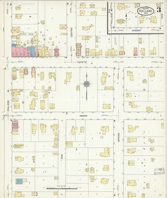 Sanborn Fire Insurance Map from Fox Lake, Dodge County, Wisconsin (1913), Sheet #0003 - Historic Sanborn Fire Insurance Map Print, vintage old map wall art, antique decor, genealogy gift, Wisconsin Wisconsin map