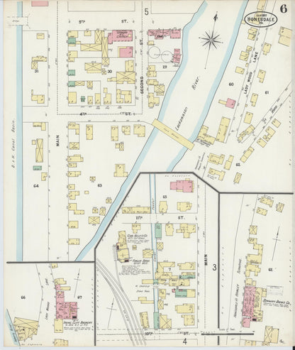 Sanborn Fire Insurance Map from Honesdale, Wayne County, Pennsylvania (1897), Sheet #0006 - Complete Map Set gallery image, historic Sanborn map, vintage wall art, Pennsylvania Pennsylvania