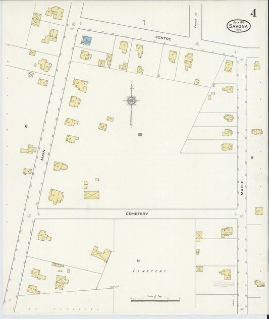 Sanborn Fire Insurance Map from Savona, Steuben County, New York (1915), Sheet #0004 - Historic Sanborn Fire Insurance Map Print, vintage old map wall art, antique decor, genealogy gift, New York New York map