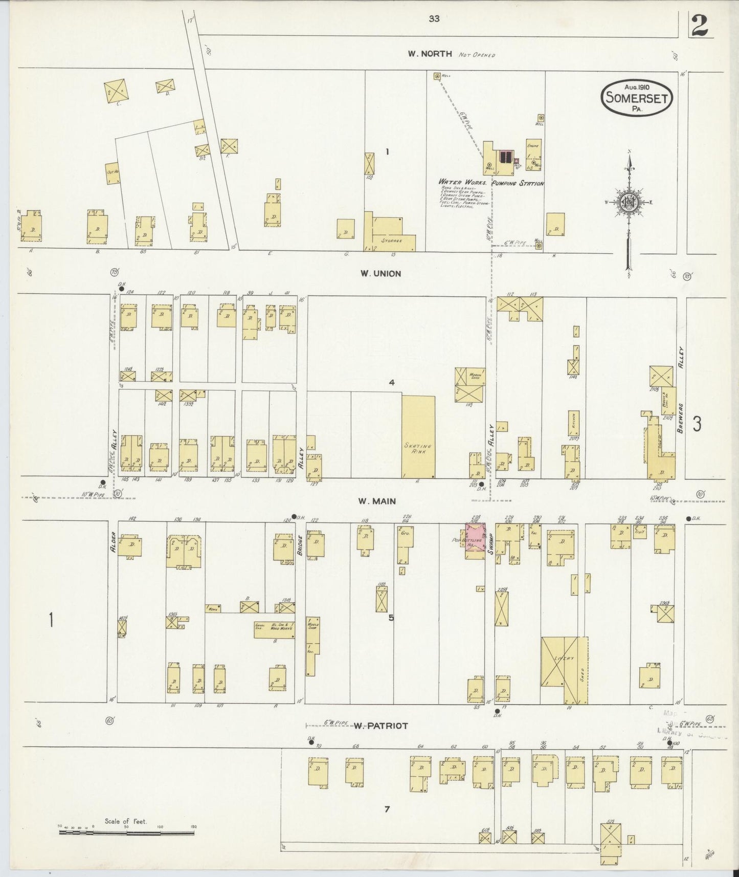 Sanborn Fire Insurance Map from Somerset, Somerset County, Pennsylvania (1910), Sheet #0002 - Complete Map Set gallery image, historic Sanborn map, vintage wall art, Pennsylvania Pennsylvania
