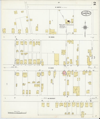 Sanborn Fire Insurance Map from Somerset, Somerset County, Pennsylvania (1910), Sheet #0002 - Complete Map Set gallery image, historic Sanborn map, vintage wall art, Pennsylvania Pennsylvania