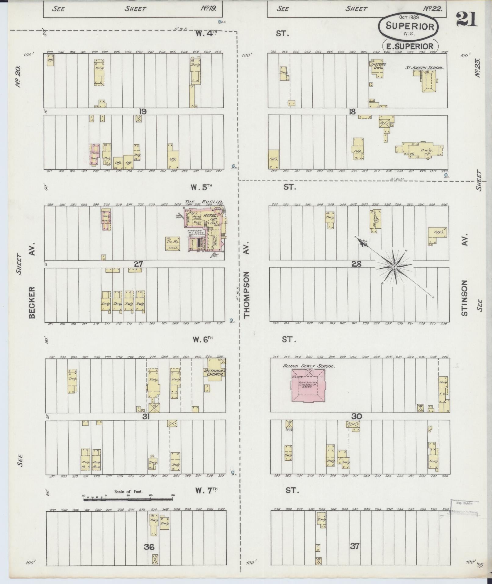 Sanborn Fire Insurance Map from Superior, Douglas County, Wisconsin (1889), Sheet #0021 - Complete Map Set gallery image, historic Sanborn map, vintage wall art, Wisconsin Wisconsin